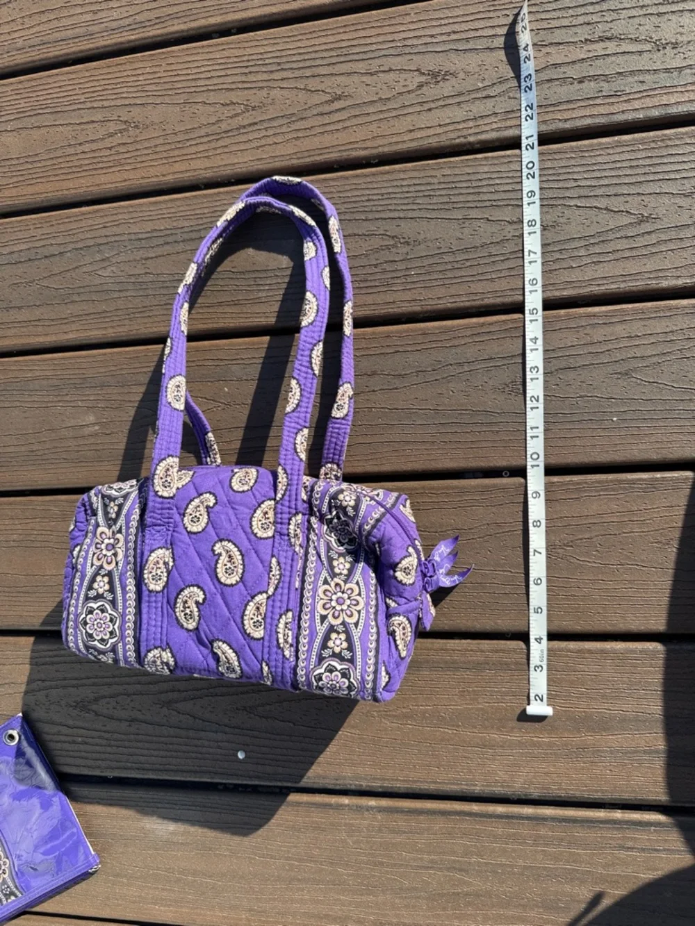Vera Bradley Purple Quilted Paisley Print “Simply Violet” with pencil case - Picture 2 of 7